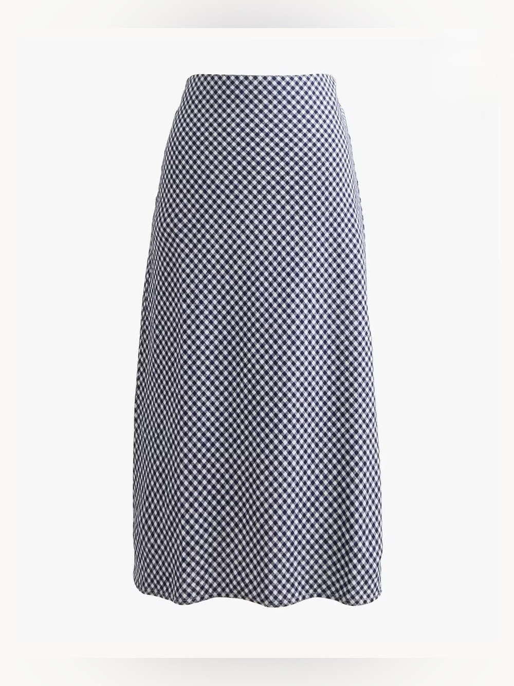 NEW J. Crew Gingham midi linen cotton blend skirt with side slit CI915 A-line M